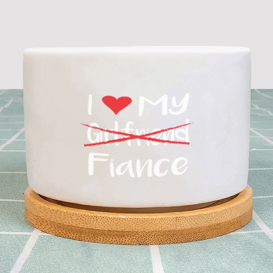I Heart My Fiance funny lover Valentine's Day Gift Plant Pots