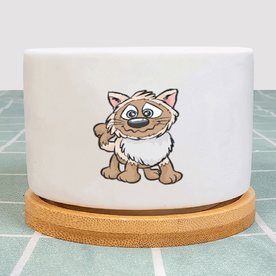 WEIRD CAT Crazy Mad funny Cartoon Comic Gift Plant Pots