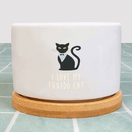 I Love My Tuxedo Cat Plant Pots