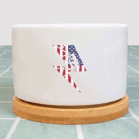 Lineman Usa American Flag Cable Pole Light Gift Plant Pots