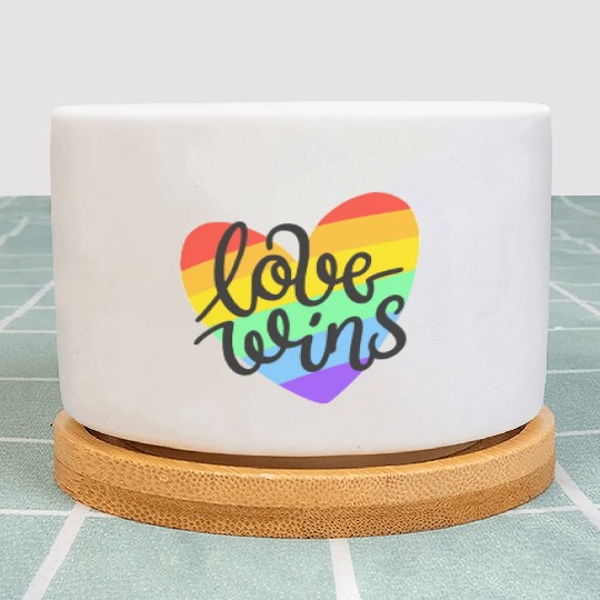 Love Wins LGBT Pride Rainbow Heart CSD Plant Pots Plant Pots