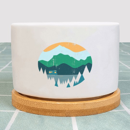 Wanderlust Campeing Mountains Nature Souvenir Gift Plant Pots