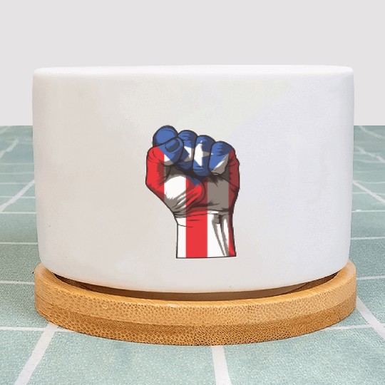 Puerto Rico Fist | Proud Boricua Flag Plant Pots