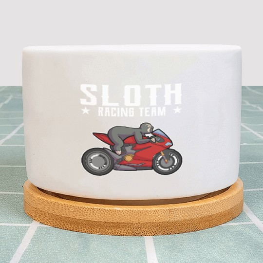 Sloth Racing Team Biker Motorcycle Gift Plant Pots