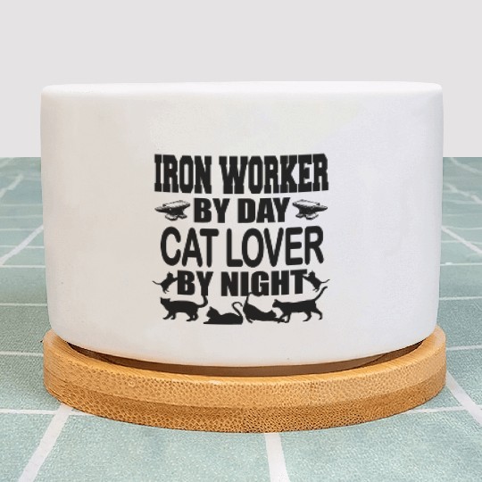 Iron Worker Cats t Funky Jokes Plant Pots
