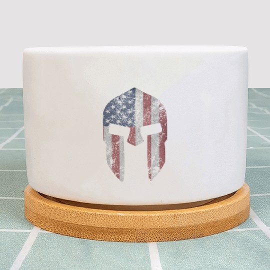 Spartan Stars & Stripes Bodybuilding distressed Plant Pots