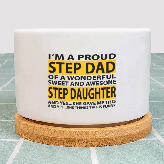 Funny Step Dad Plant Pots Fathers Day Gift Step