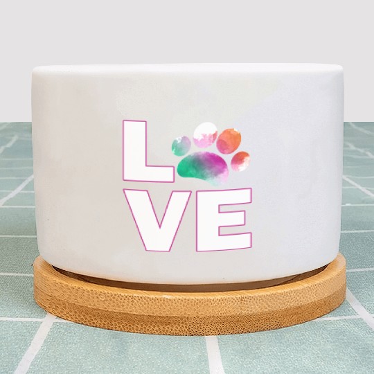 dog love paw - dog lovers Plant Pots