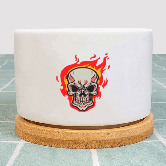 Skull Fire Human Skeleton Teeth Bones Masks Gift Plant Pots