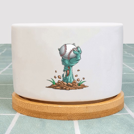 Zombie Hands Baseball Funny Halloween Horror Scary Plant Pots