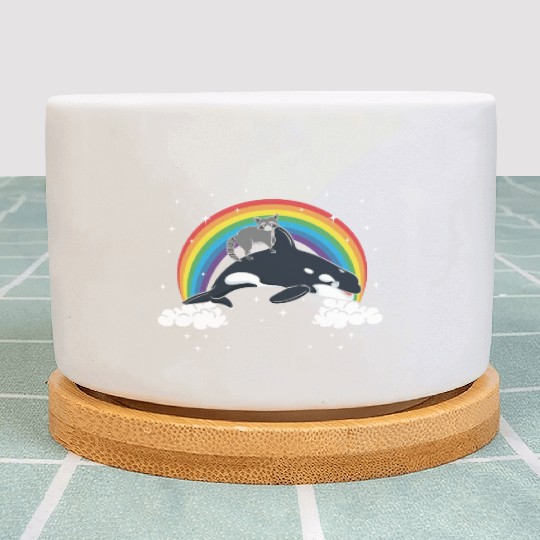 Raccoon Trash Panda Funny Orca Killer Whale Gift Plant Pots