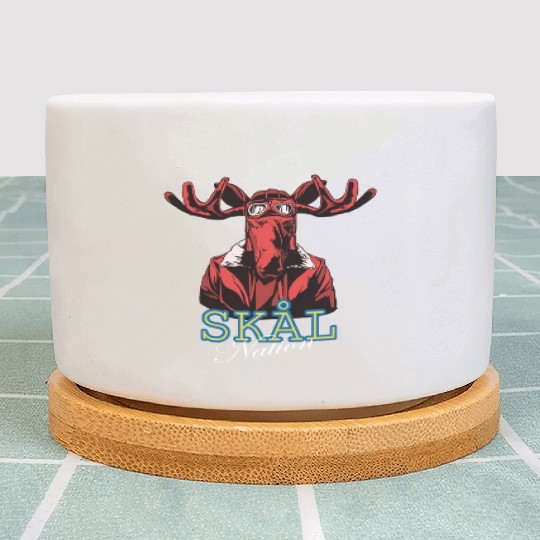 Skål Nation Sweden Moose Horns Swedish Colors Plant Pots