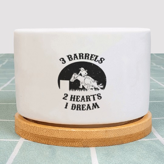 Horse Barrel Racing - 3 Barrels 2 Hearts 1 Dream Plant Pots