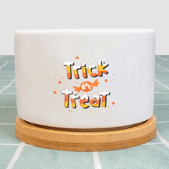 Trick Or treat Candy Yellow and Orange Cute Plant Pots