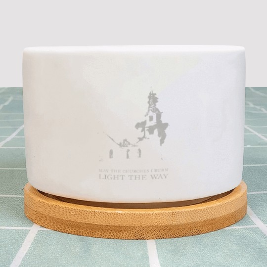 Burning Church Occult Antichrist Satan Atheist Plant Pots