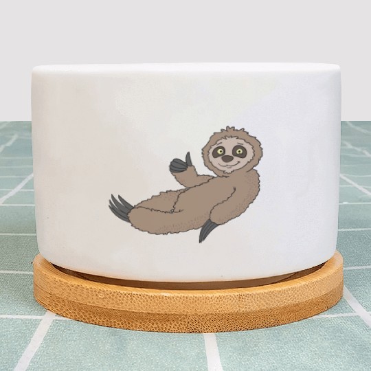 Cartoon Sloth Baby Spirit Animal Relax and Chill Plant Pots