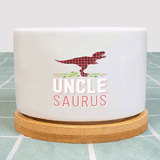 Uncle Saurus T Rex Bufallo Plaid Matching Family Plant Pots