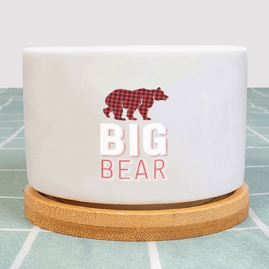 Big Bear Kids Red Buffalo Plaid Matching Family Plant Pots