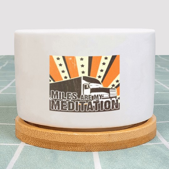 Truck Driver Load Miles Happy Trucker Road Runner Plant Pots