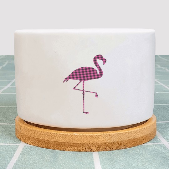 Pink Buffalo Plaid Flamingo Christmas Family Plant Pots
