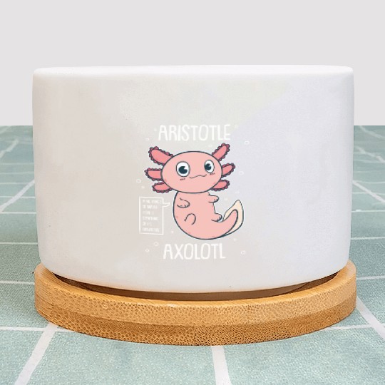 Philosophy Axolotl With Aristotle Quote Plant Pots
