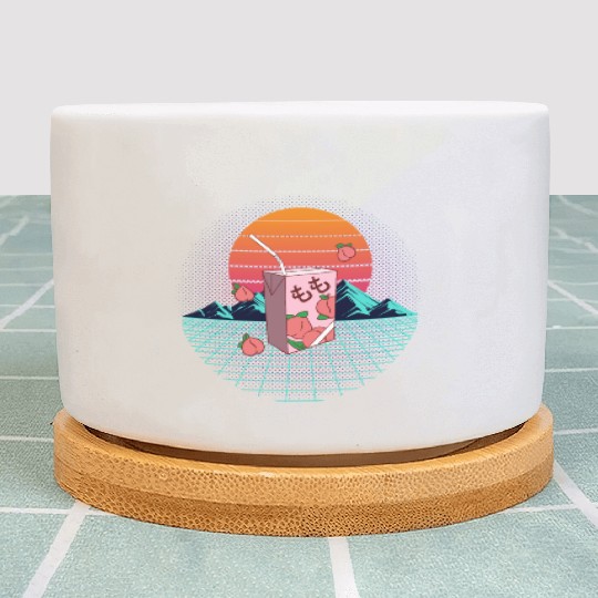 Vaporwave 90s Japanese Aesthetic Peach Juice Plant Pots