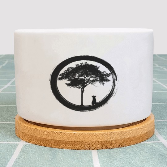 The fox and the tree zen Plant Pots