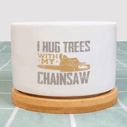 Chainsaw Lumberjack Plant Pots
