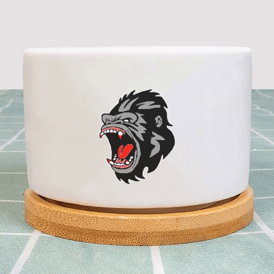 Gorilla Face Angry, Primate, Ape, Monkey Plant Pots