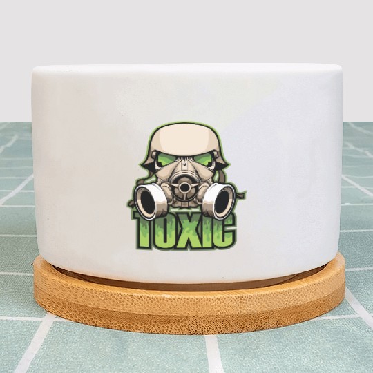 Toxic, Gas Mask, Anti Virus, Bio Hazard, Survival Plant Pots