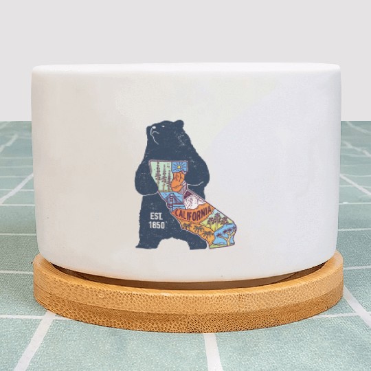 Vintage California Bear EST 1850 Plant Pots