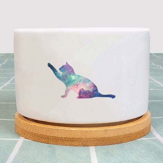 galaxy cat for cats lovers Plant Pots
