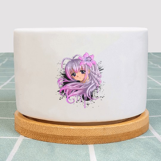 Cute Anime Girl Plant Pots