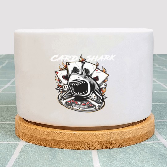 Vintage Card Shark Poker Player - Awesome Gift Plant Pots