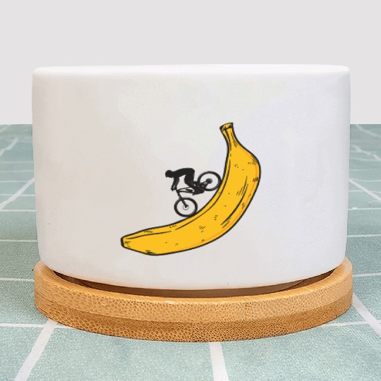 banana downhill Biker Plant Pots