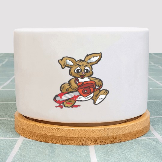 BAD BUNNY WITH CHAINSAW Plant Pots