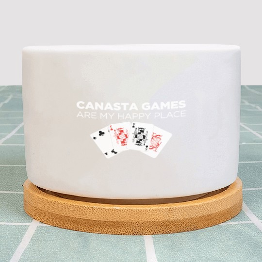 Happy Place Funny Card Playing Canasta graphic Plant Pots