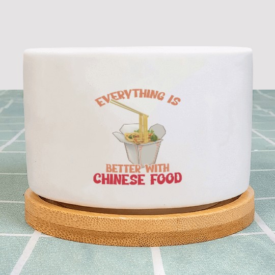 Chinese Food Expert Asian eating Noodles Foodie Plant Pots