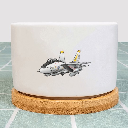 F-14 Tomcat Military Fighter Jet Aircraft Cartoon Plant Pots