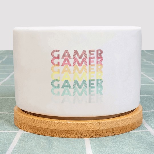Gamer Retro 70s Gift Game Funny Plant Pots