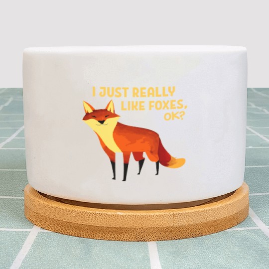 I Just Really Like Foxes OK Funny Animal Fox Plant Pots