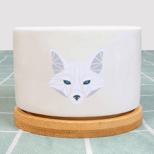 White Fox with blue eyes Plant Pots