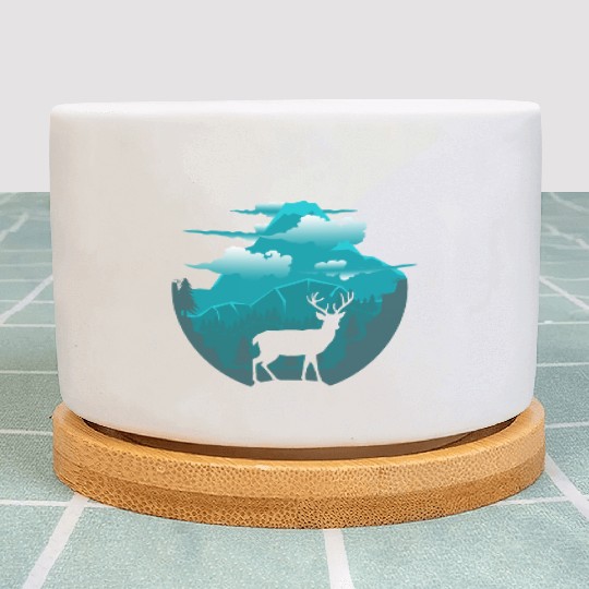 Reindeer Nature landscape Plant Pots