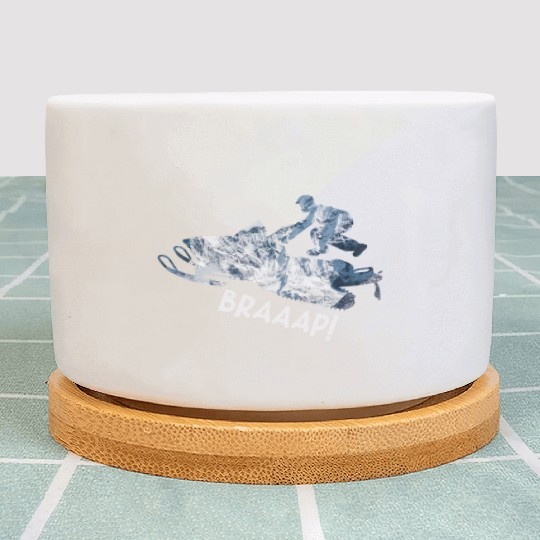 Novelty Snowmobile Gifts Winter Snow Bike Lovers Plant Pots