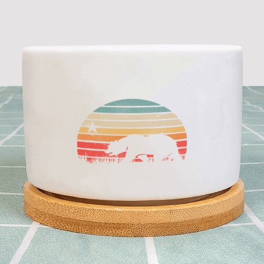 California Bear Retro Vintage Sunset Plant Pots