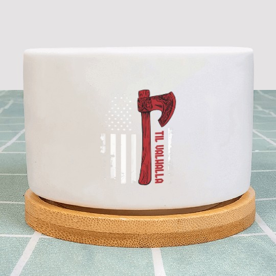 Viking Axe Flag Til Valhalla Norse Mythology Plant Pots