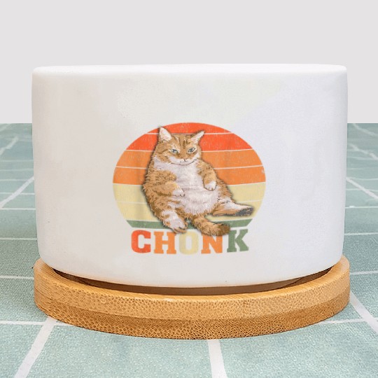 Funny Overweight Chubby Chonk Cat Meme Memes Plant Pots