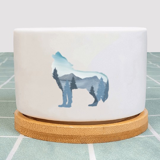 Alpha Wolf Art - Nature Background Plant Pots