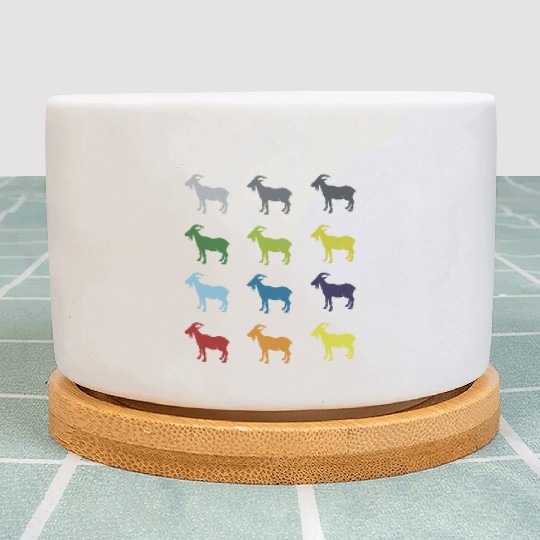 Neon Pop Art Retro Goat Animal Gift Idea Plant Pots