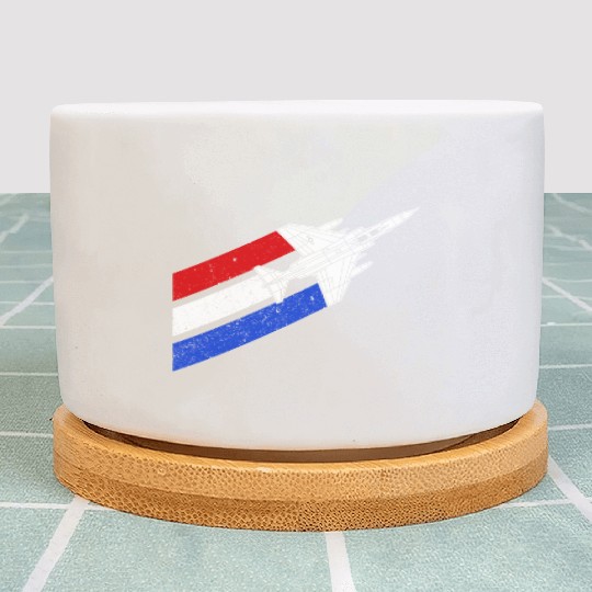 F-4 Phantom Vintage USA Contrails Red White Blue Plant Pots